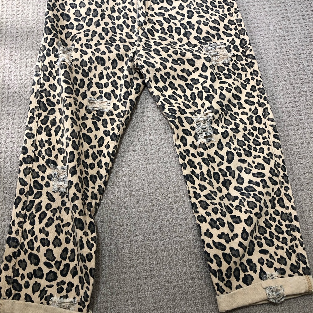 Leopard Print Distressed Pants - SOLD